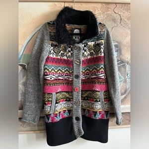KOOI Knitwear Lambswool Knit Cardigan Sweater (Size 12/XL)